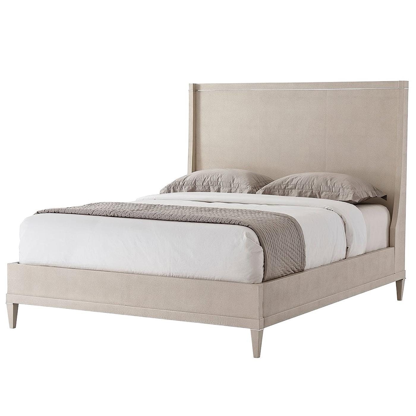 Modern Leather Wrapped Bed, US Queen