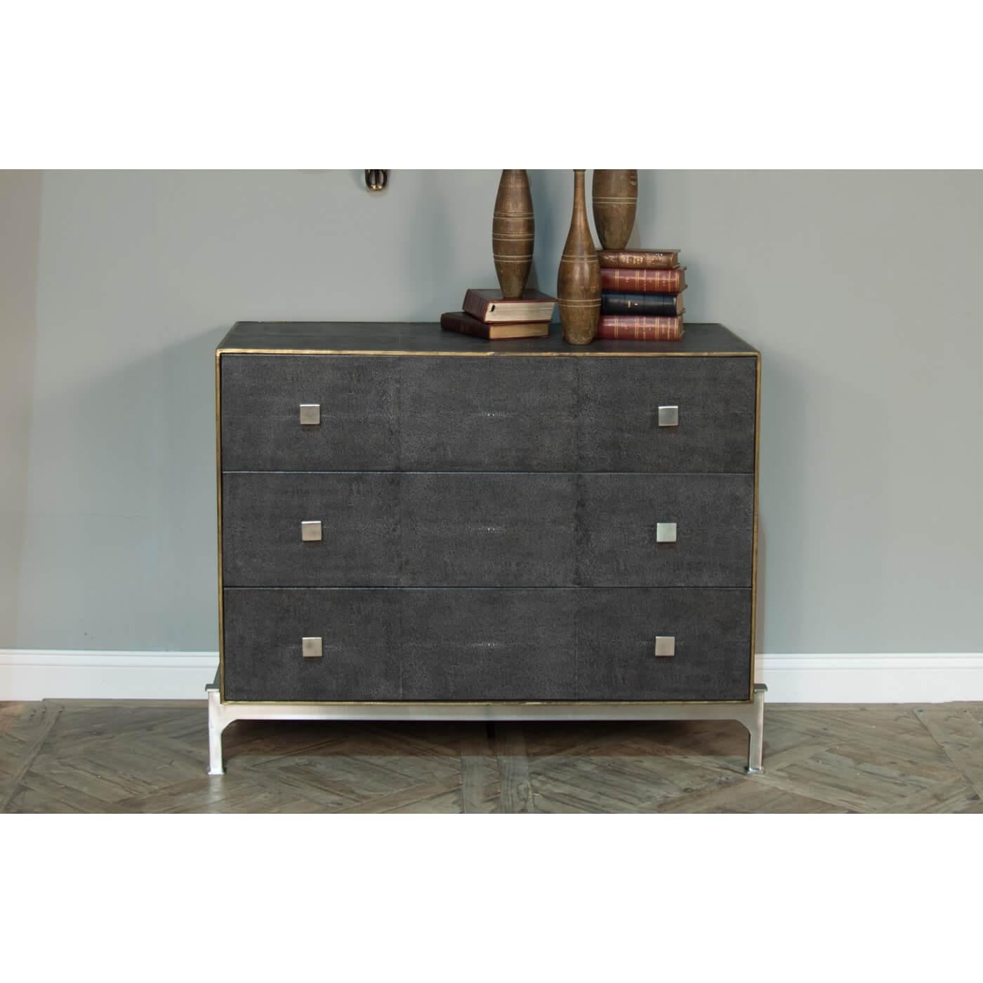 Modern Leather Wrapped Dresser For Sale 4