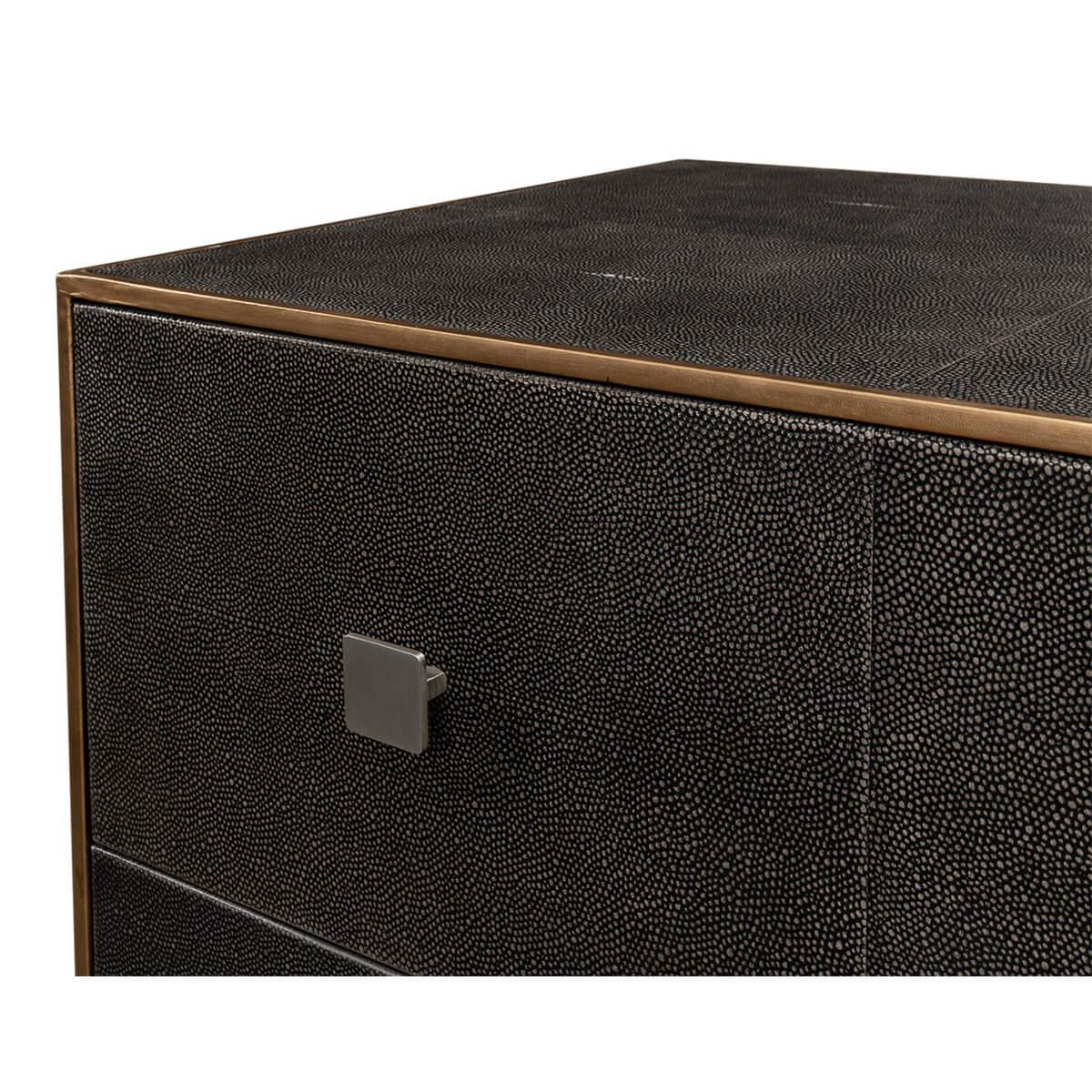 Contemporary Modern Leather Wrapped Dresser For Sale