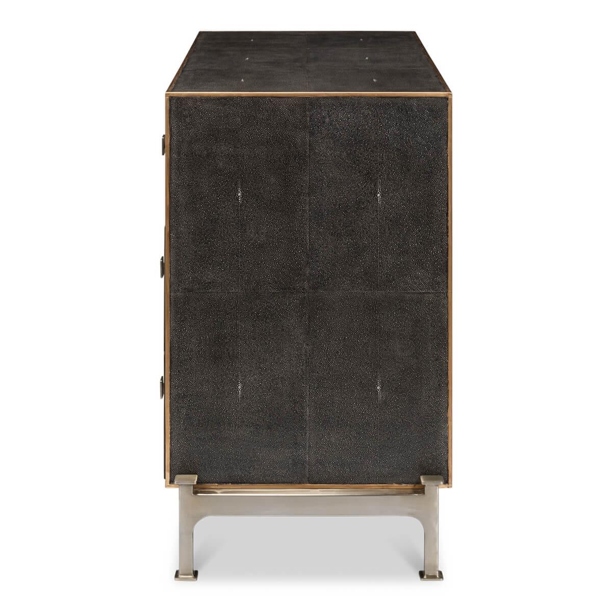 Metal Modern Leather Wrapped Dresser For Sale