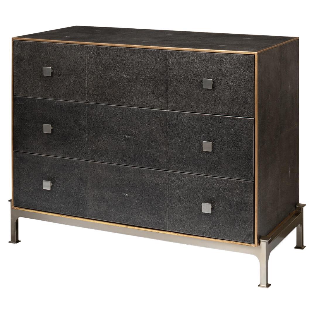 Modern Leather Wrapped Dresser For Sale