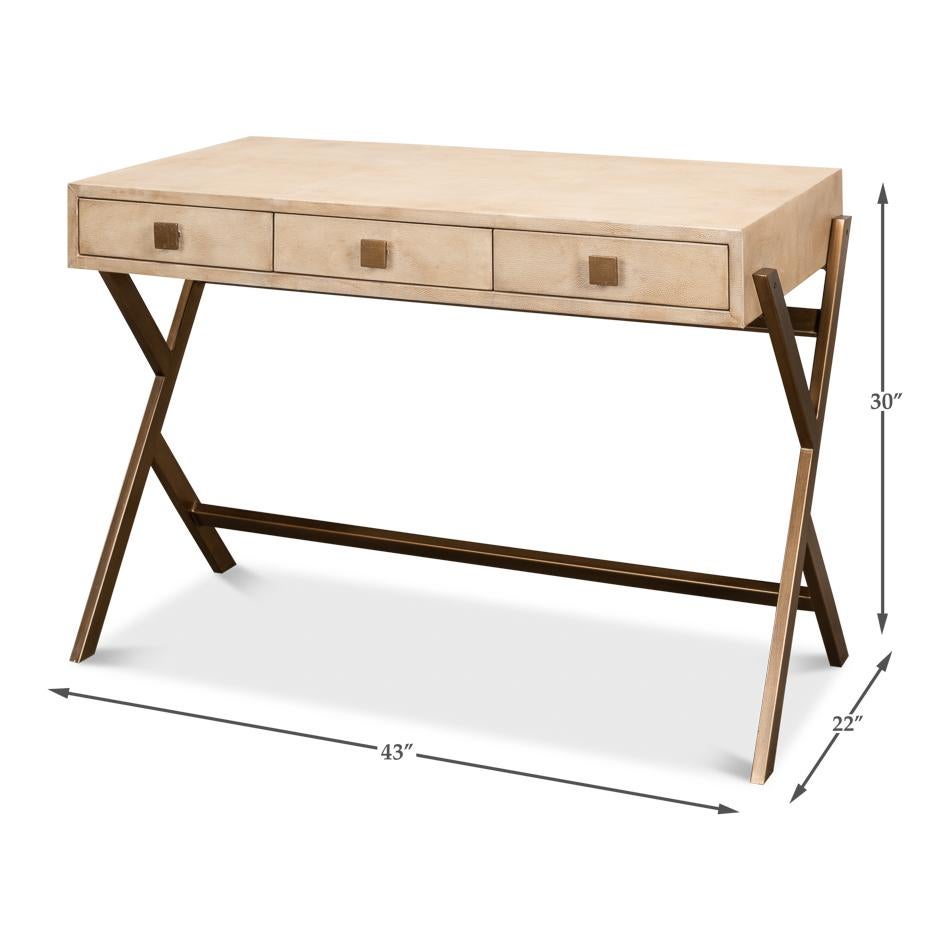 Modern Leather Wrapped Dressing Table For Sale 4