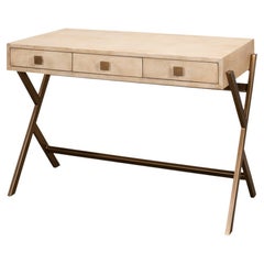 Modern Leather Wrapped Dressing Table