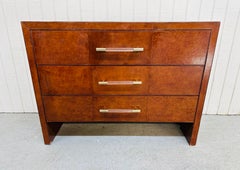 Modern Leather Wrapped Marble Top Bachelor Chest