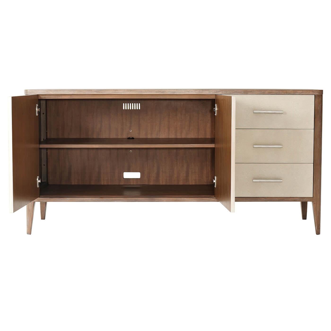 Mid-Century Modern Modern Leather Wrapped Sideboard