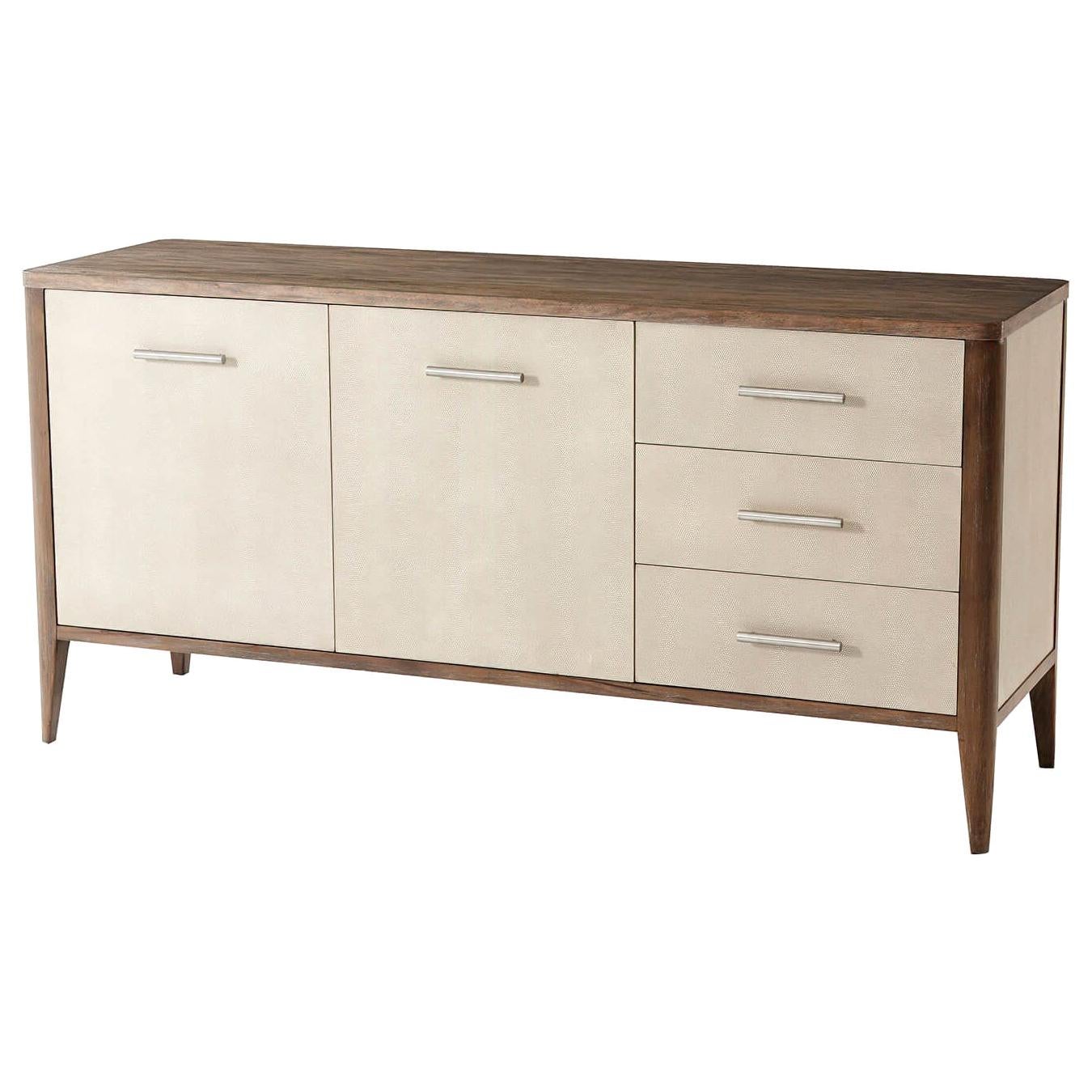 Modern Leather Wrapped Sideboard