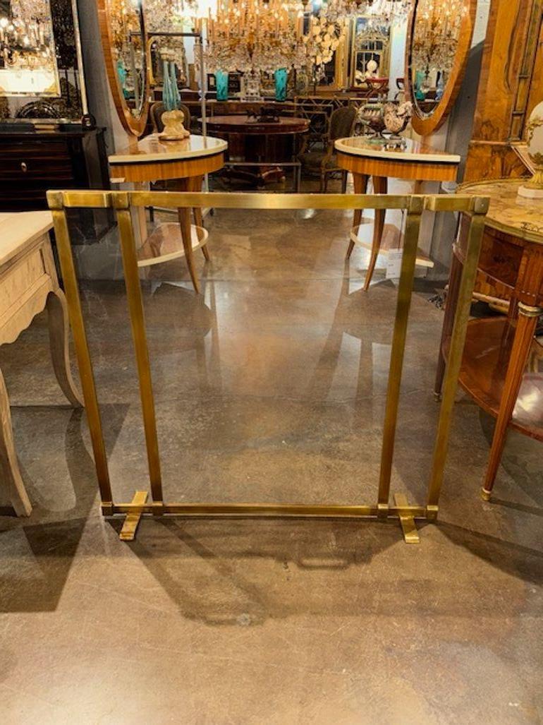 Modern Legacy Design Custom Brass Fire Screen. A favorite among top designers. 40w x 38h