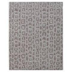 Modern Leopard Designed Charcoal Gray  Wool Rug 8'x10'
