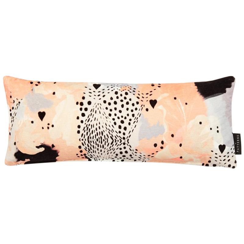 Modern Leopard Print Cotton Velvet Lumbar Cushion by 17 Patterns For Sale