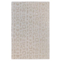 Tapis moderne texturé léopard beige et gris fait à la main 6'x9'