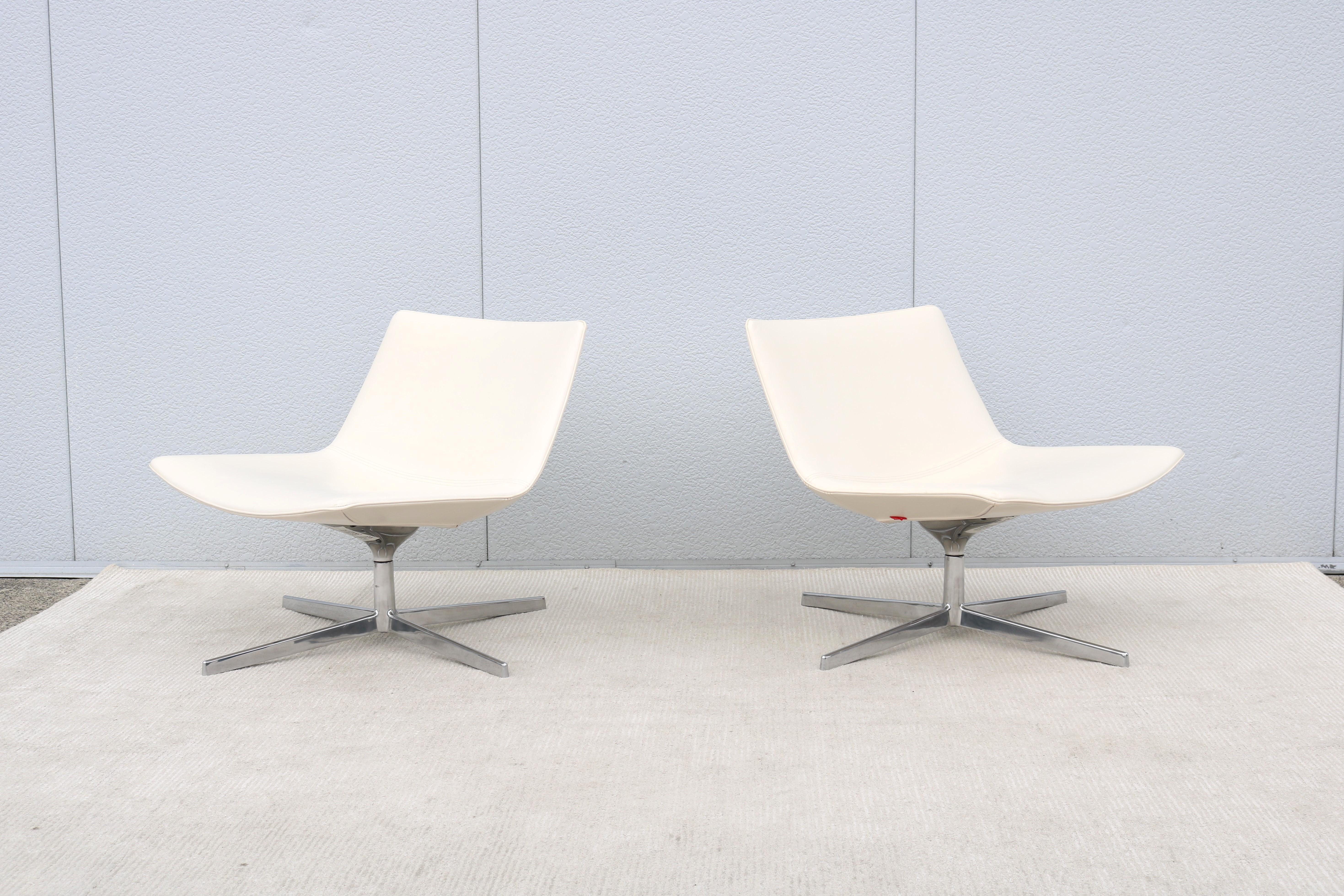 Moderne Lievore Altherr Molina für Arper Catifa 80 Dreh-Loungesessel - ein Paar (Aluminium)
