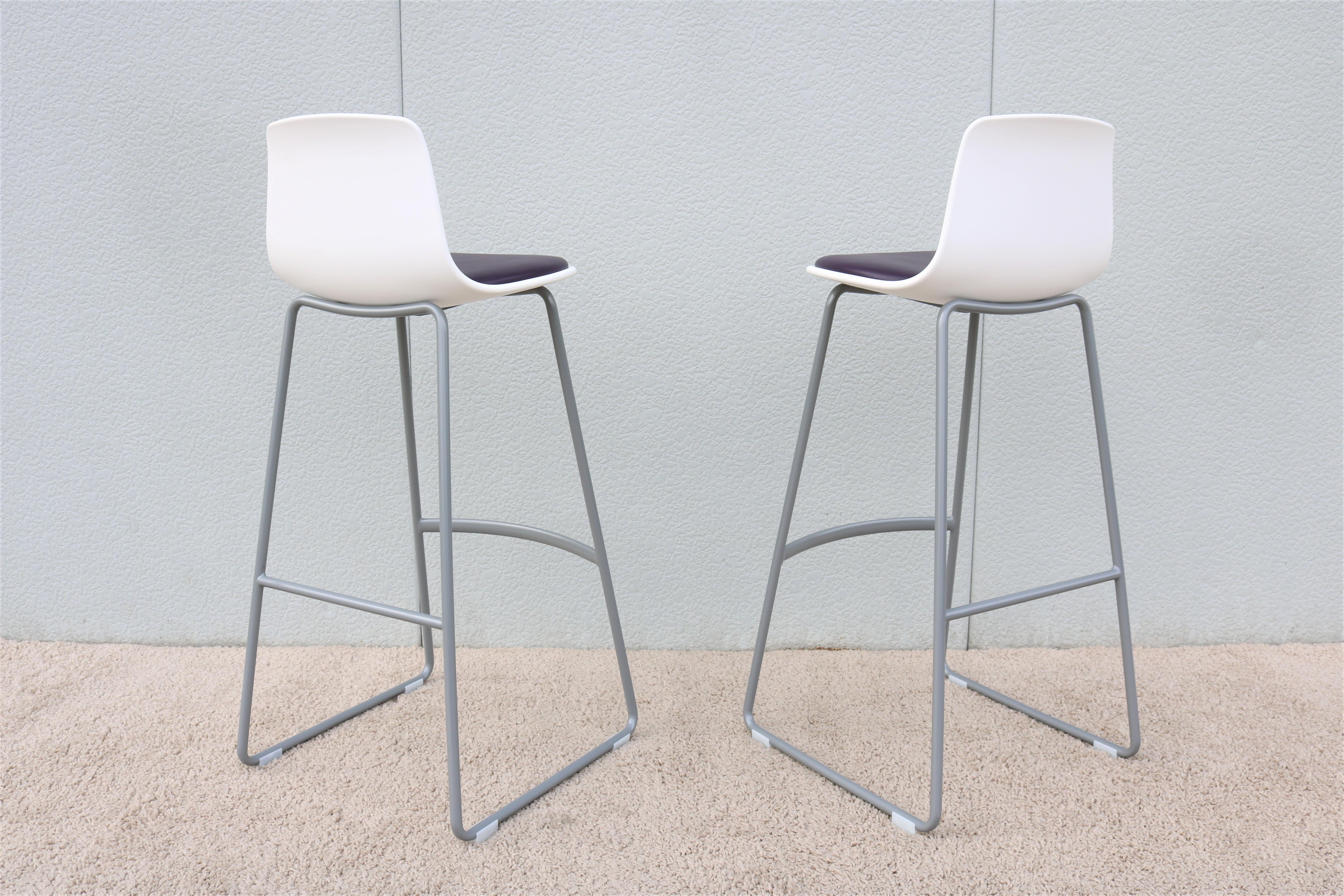 American Modern Lievore Altherr Molina for Coalesse Enea Lottus Bar Stools New, a Pair For Sale