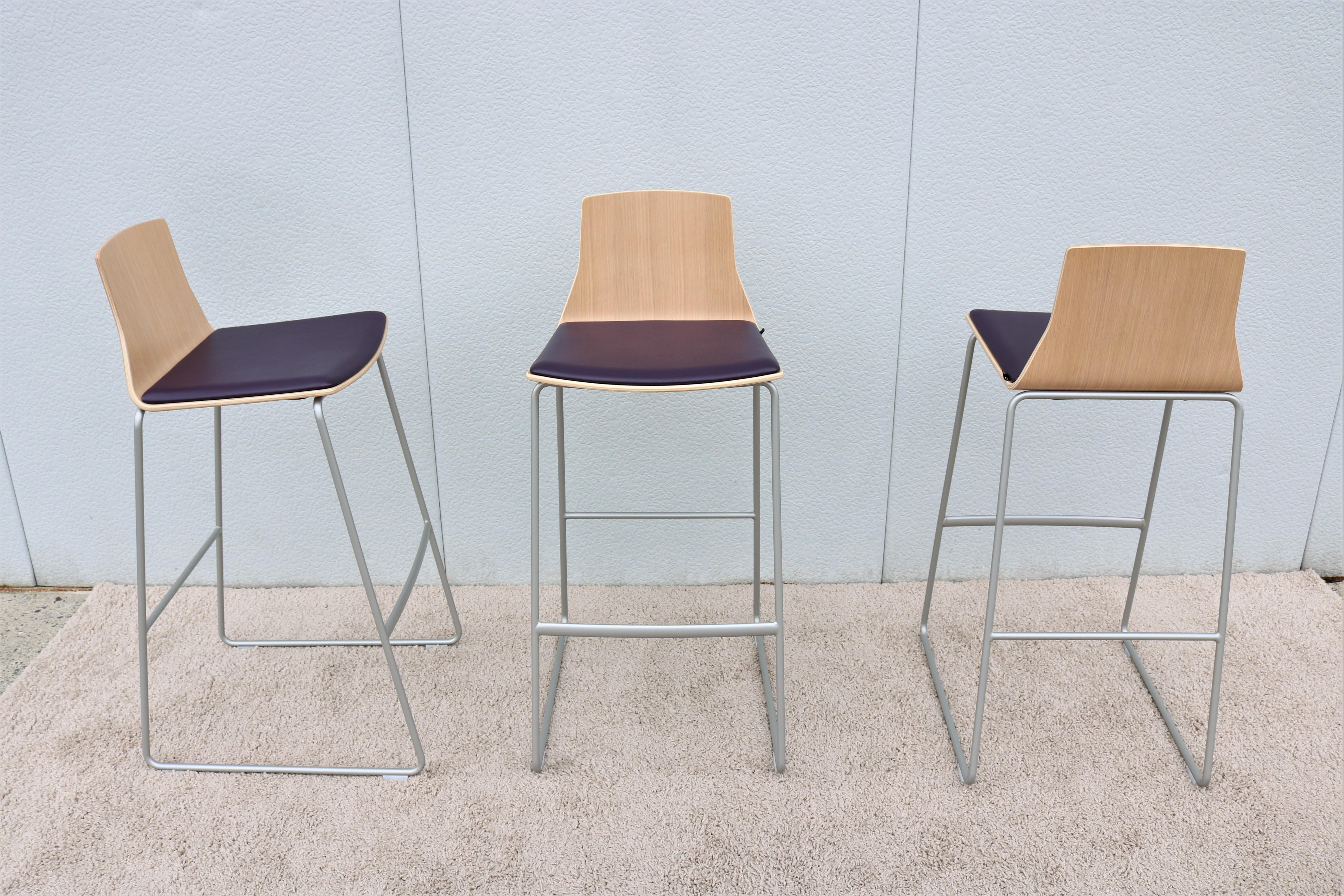 American Modern Lievore Altherr Molina for Coalesse Montara650 Bar Stools, New Set of 3 For Sale