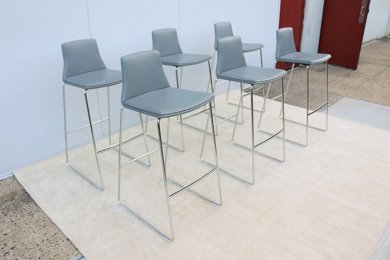 Modern Lievore Altherr Molina for Coalesse Montara650 Gray Bar Stools ...