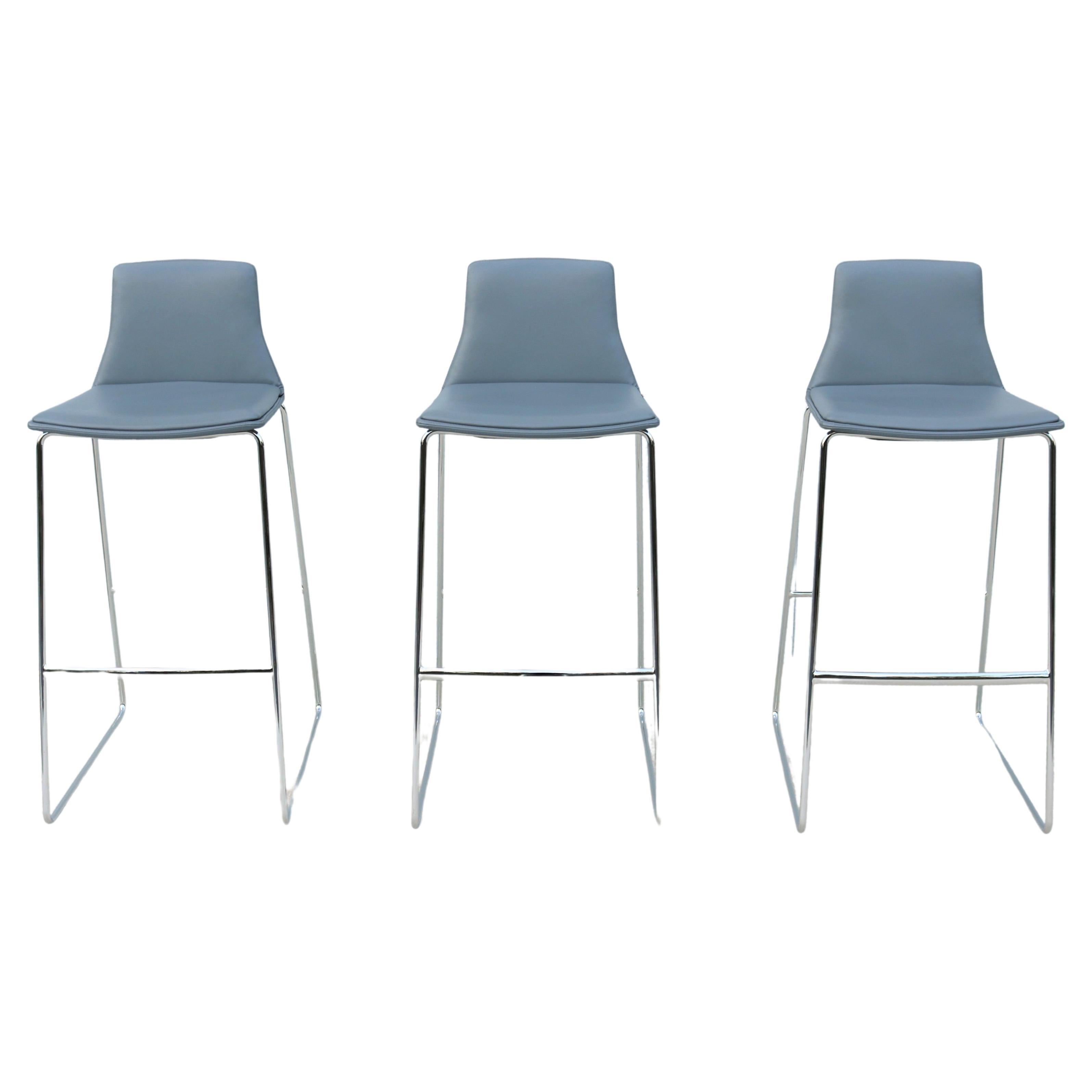 Taburetes de bar modernos Lievore Altherr Molina para Coalesse Montara650 Gris - Juego de 3