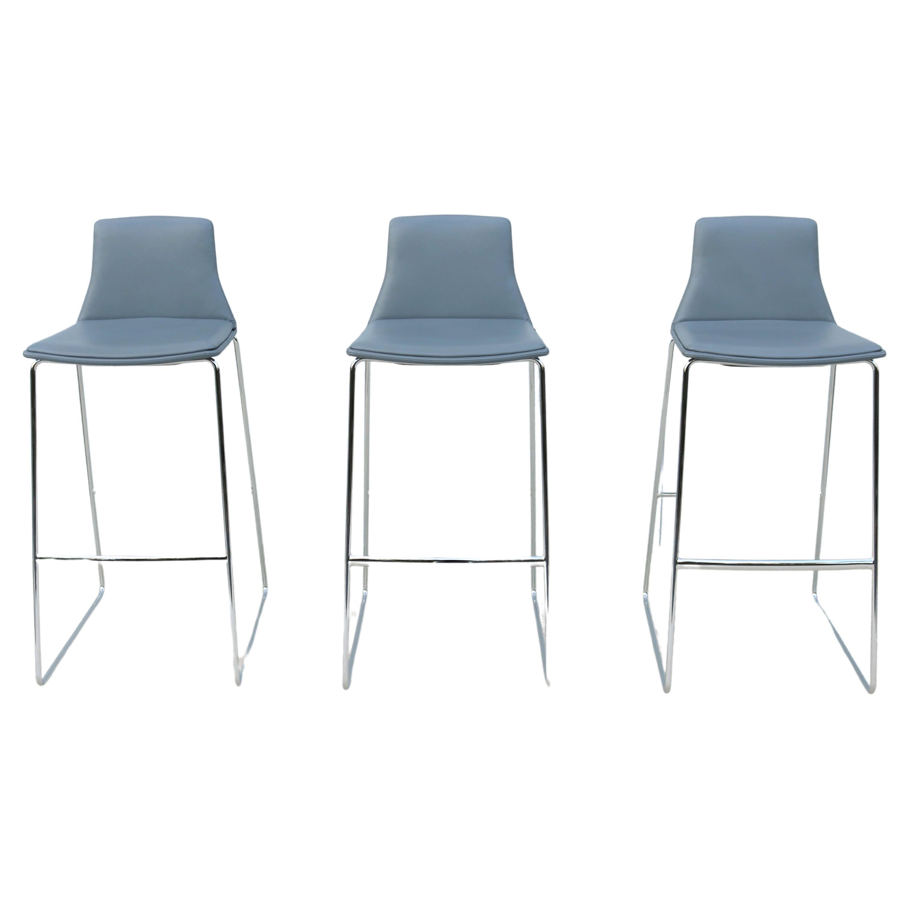 Modern Lievore Altherr Molina for Coalesse Montara650 Gray Bar Stools - Set Of 3