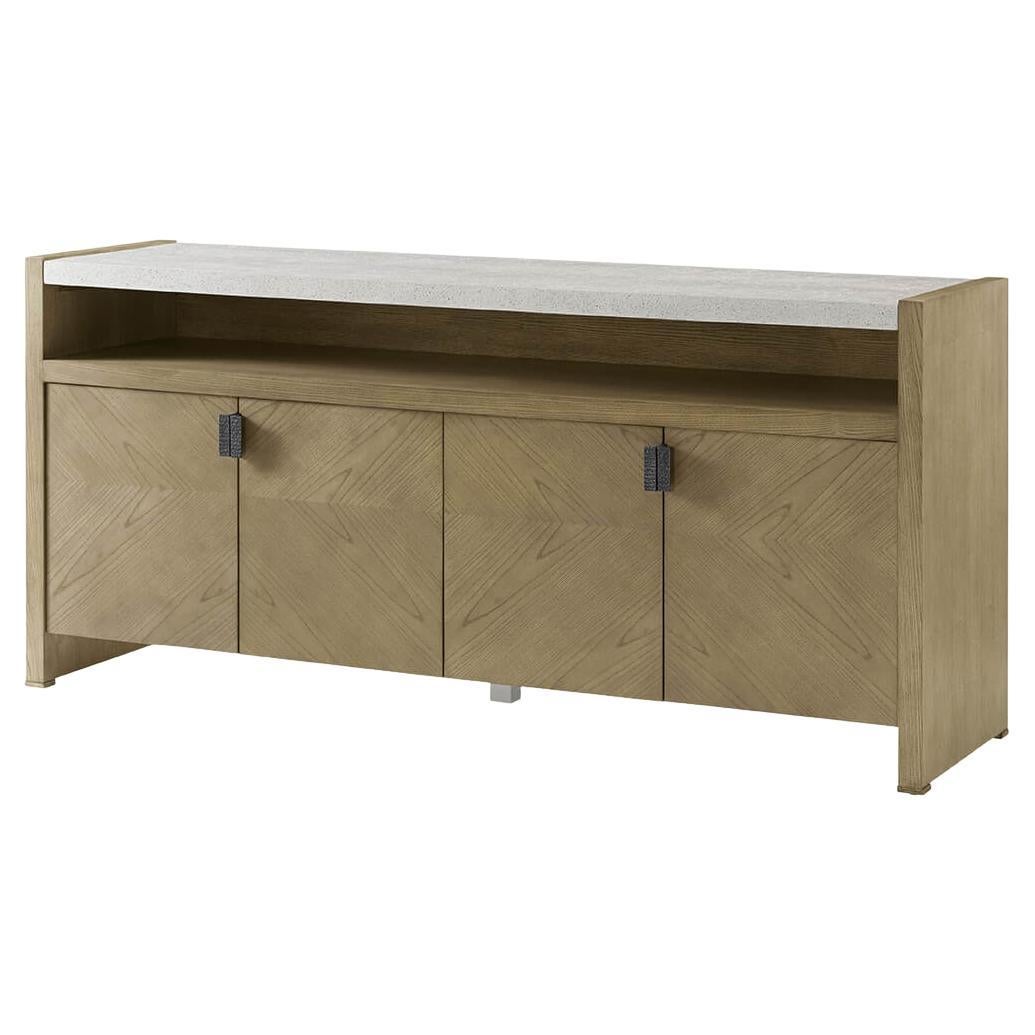 Modern Light Ash Media Cabinet For Sale