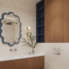 Modern Light Blue Oval Wall Mirror for Modern Bathroom – Hvyli Oval 60