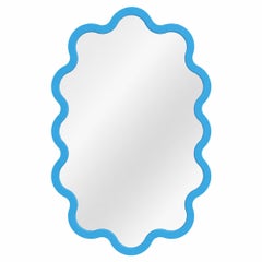 Modern Light Blue Oval Wall Mirror for Modern Bathroom – Hvyli Oval 60