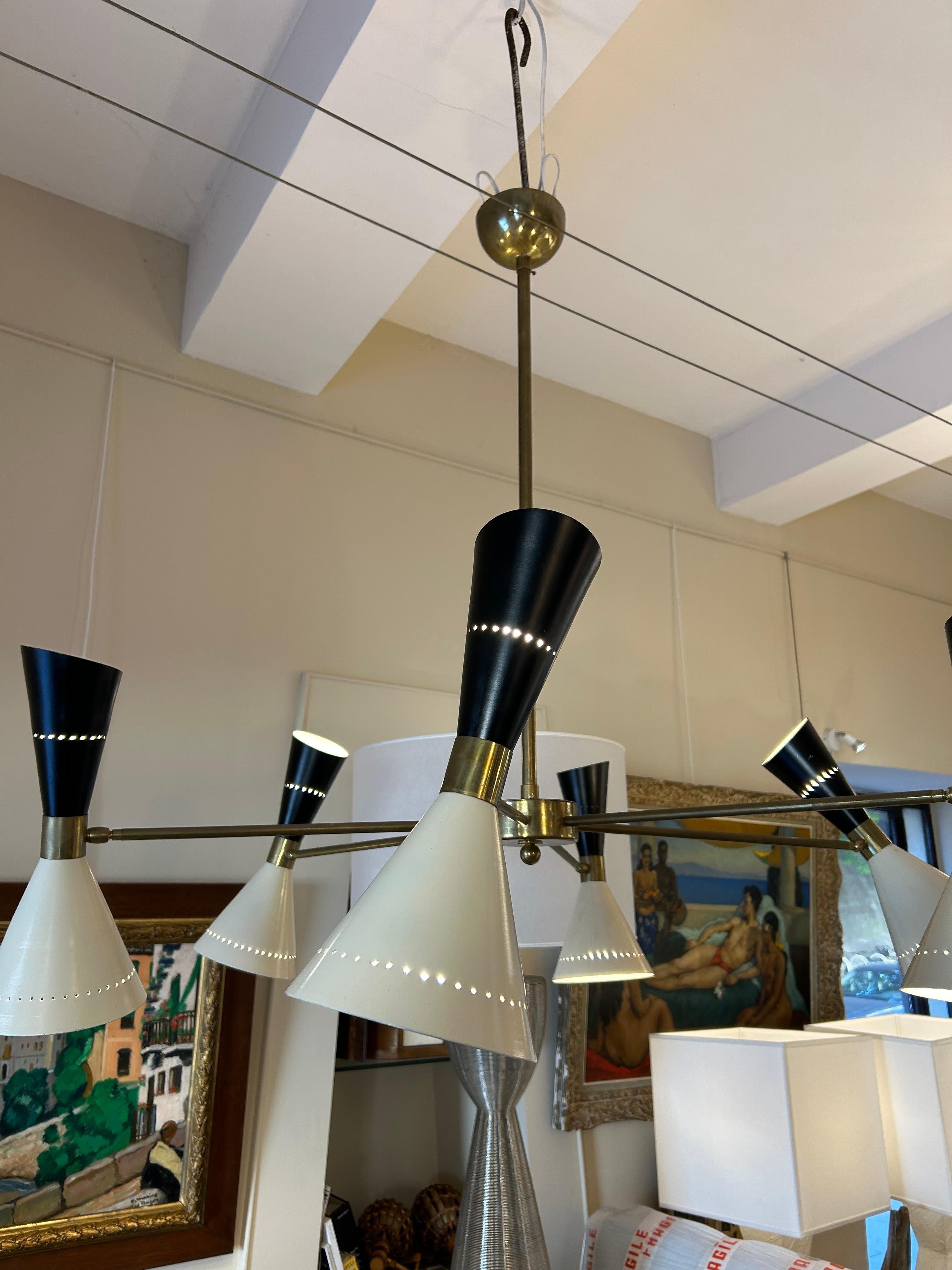 Oggetti in metallo Apparecchio di illuminazione moderno, metà secolo, italiano in vendita