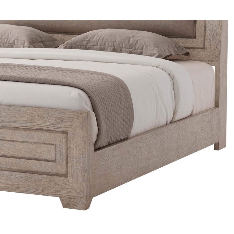 Modern Light Oak King Size Bed In New Condition For Sale In Westwood, NJ