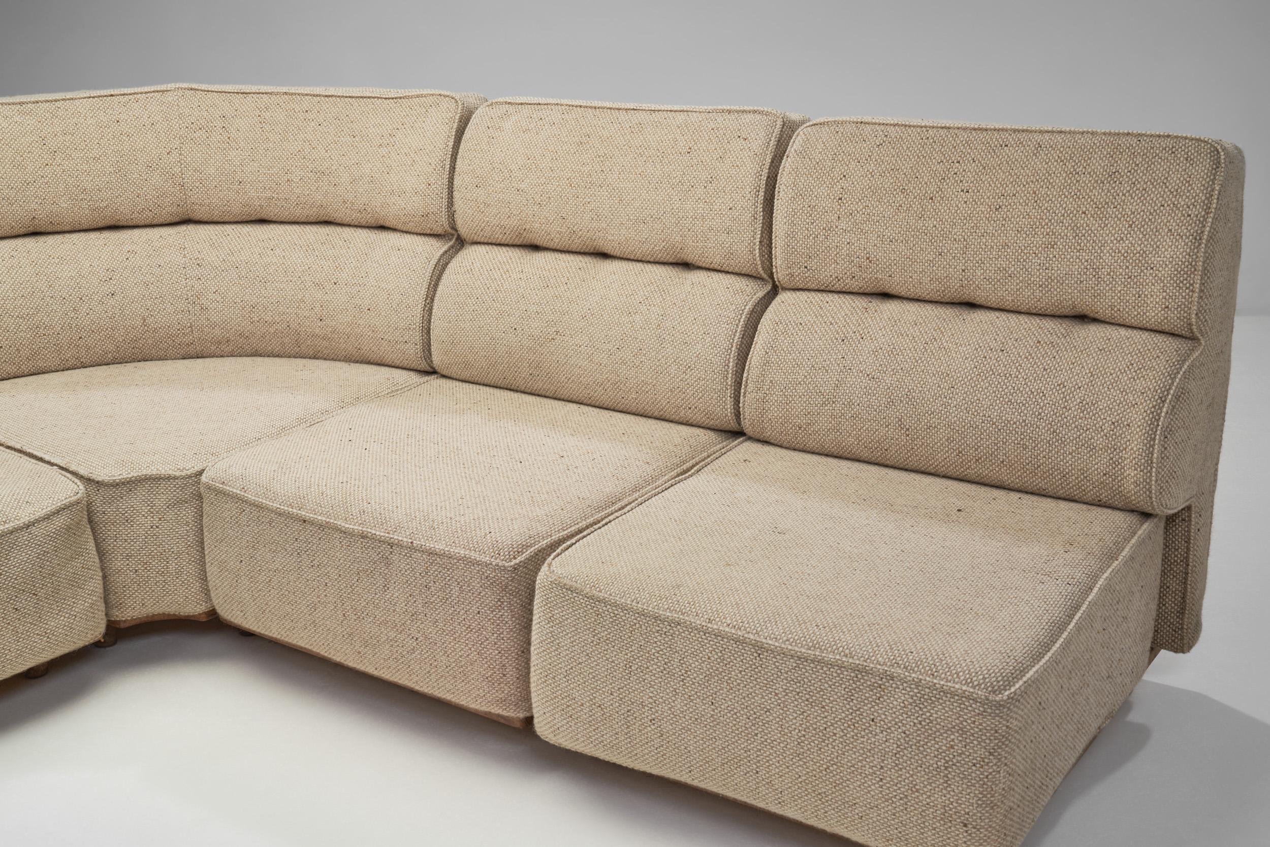 Modern Light Oak Modular Sofa by Guillerme et Chambron, France 20th Century For Sale 5