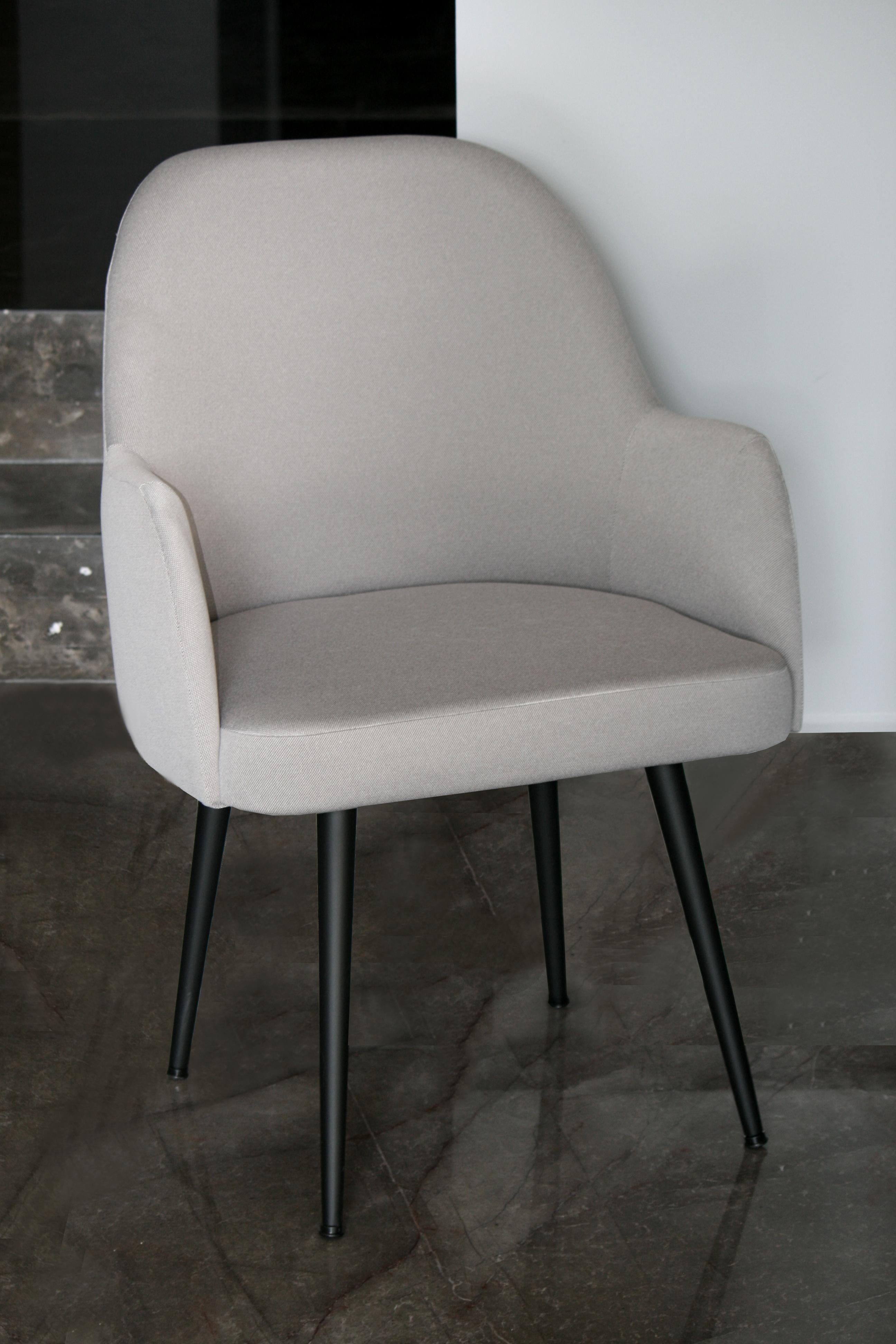 Helsinki collection. Helsinki armchair: simple, elegant, comfortable. Available in steel base electrostatically painted, may be upholstered with variety of fabrics and colors. Also available as a chair and stool. 

Our clients´ favorite collection