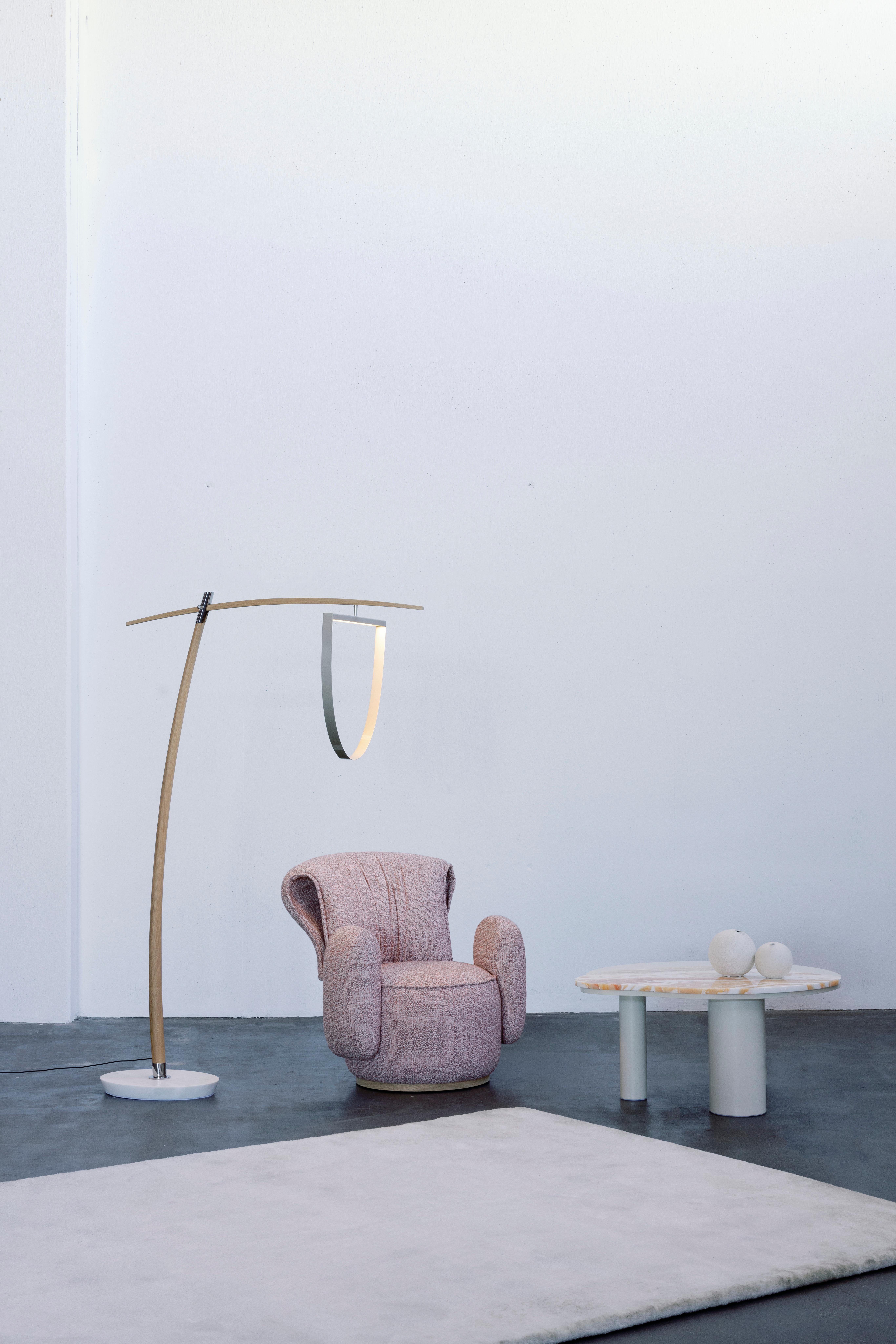Lámpara de pie moderna Lima Arco, Mármol Calacatta Latón, Hecho a Mano Portugal Greenapple en venta 7