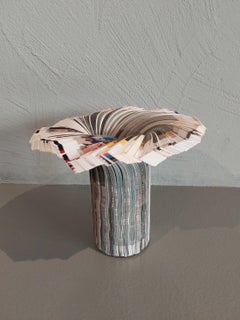 Modern Limited Edition Paper Sculptural Vase Daniele Papuli Dilmos Black White