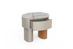 Modern Lindoso Bedside Table, Light Green Onyx, Handmade Portugal by Greenapple