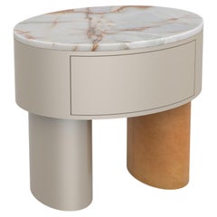 Modern Lindoso Bedside Table, Light Green Onyx, Handmade Portugal by Greenapple