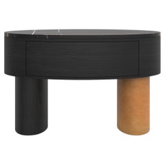 Modern Lindoso Nachttisch, Marmor Sahara Noir, Handarbeit Portugal Greenapple