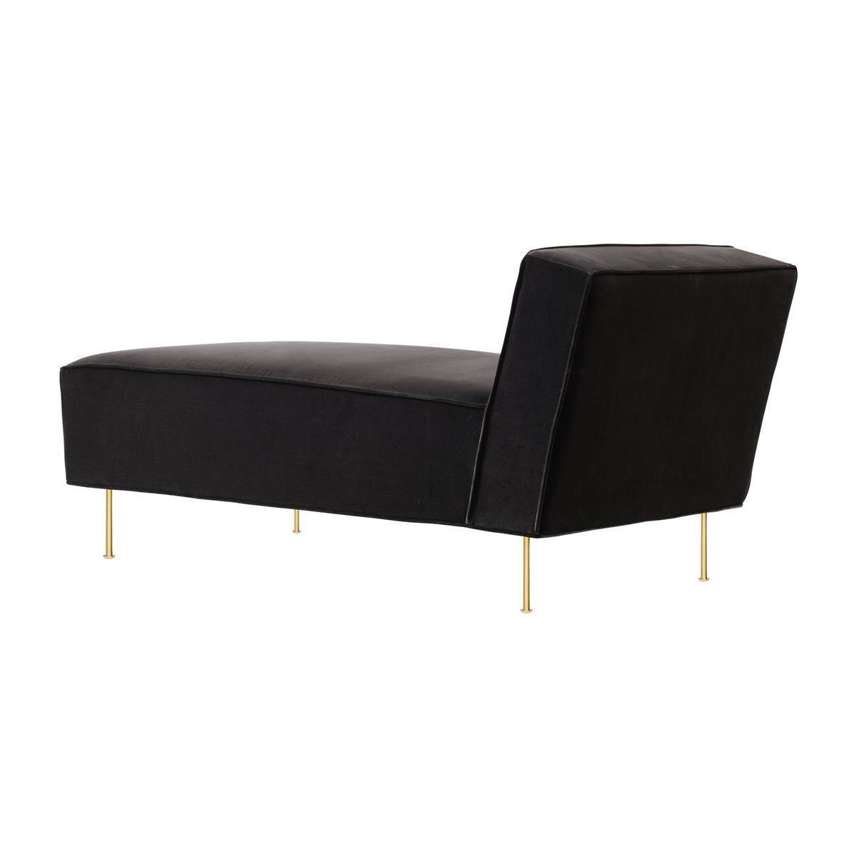Contemporary Modern Line Cotton Velour Chaise Lounge
