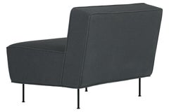 Modern Line Lounge Chair, Black Semi Matt
