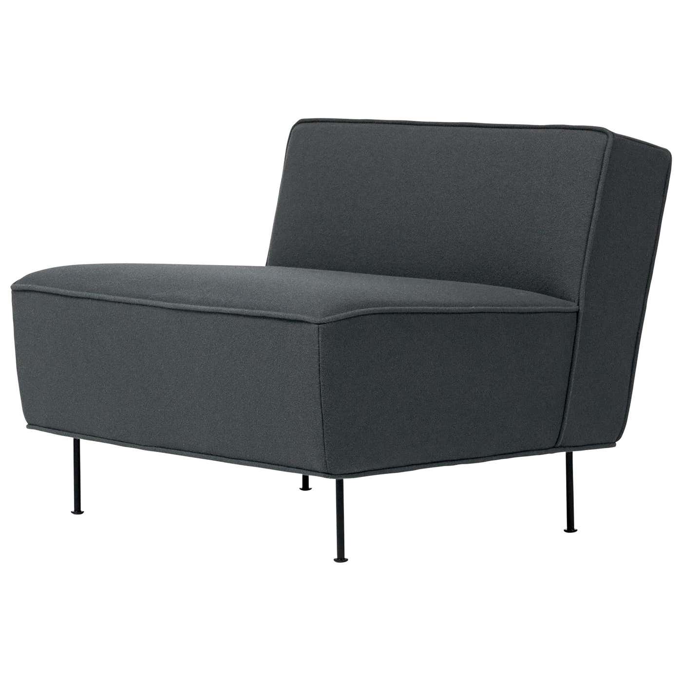 Modern Line Lounge Chair, Black Semi Matt For Sale at 1stDibs
