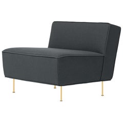 Modern Line Lounge Chair, Brass