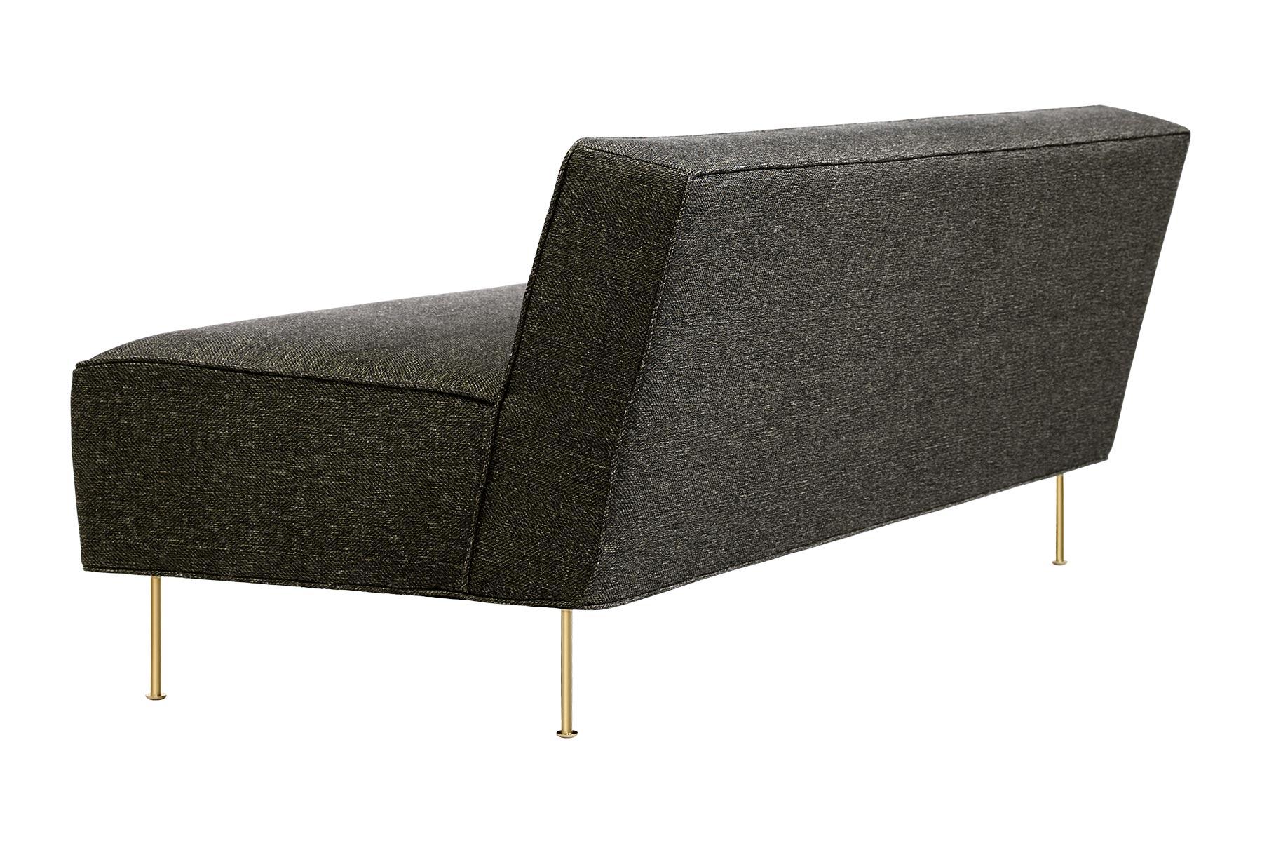 Brass Modern Line Sofa, Fully Upholstered, Small For Sale