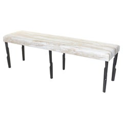 Modern Linea Bench No.1, Bronze Plaster Finish with Second Firing 2 seat pad