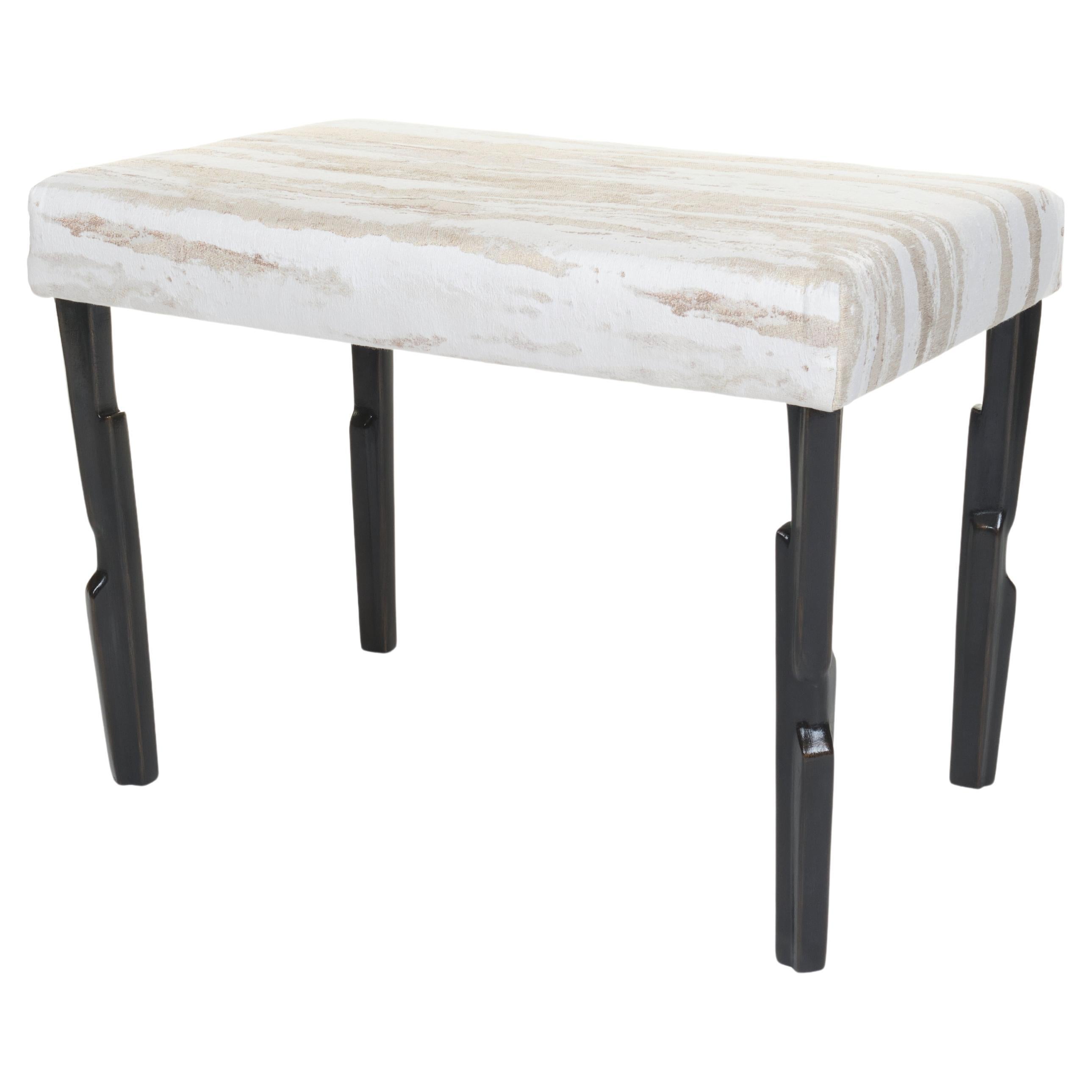 Modern Linea Stool No.1, Bronze Plaster Finish with Second Firing 2 seat pad For Sale
