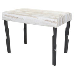 Modern Linea Stool No.1, Bronze Plaster Finish with Second Firing 2 seat pad