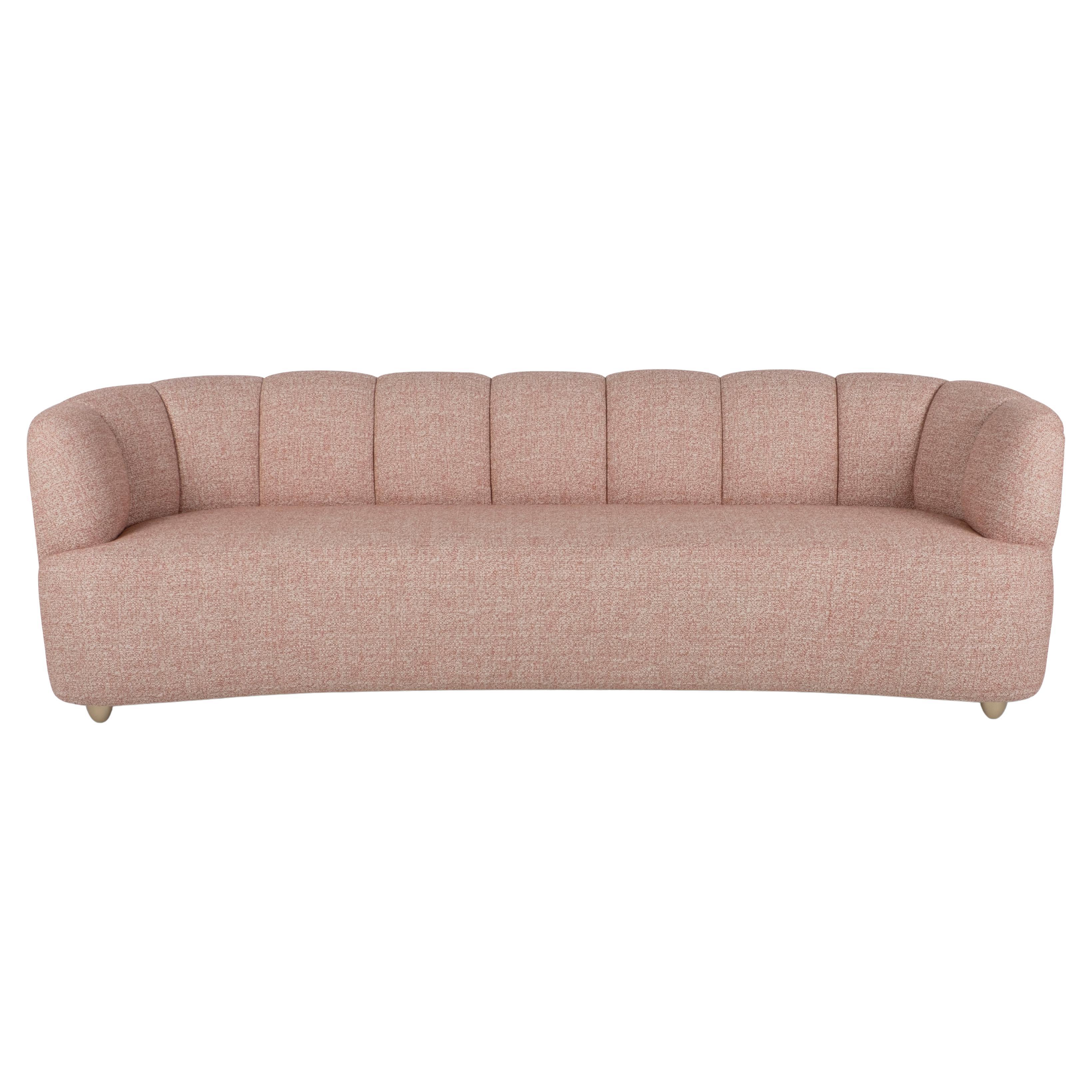 Modern Lisboa Curved Sofa, Jacquard Fabric, Handmade in Portugal by Greenapple For Sale