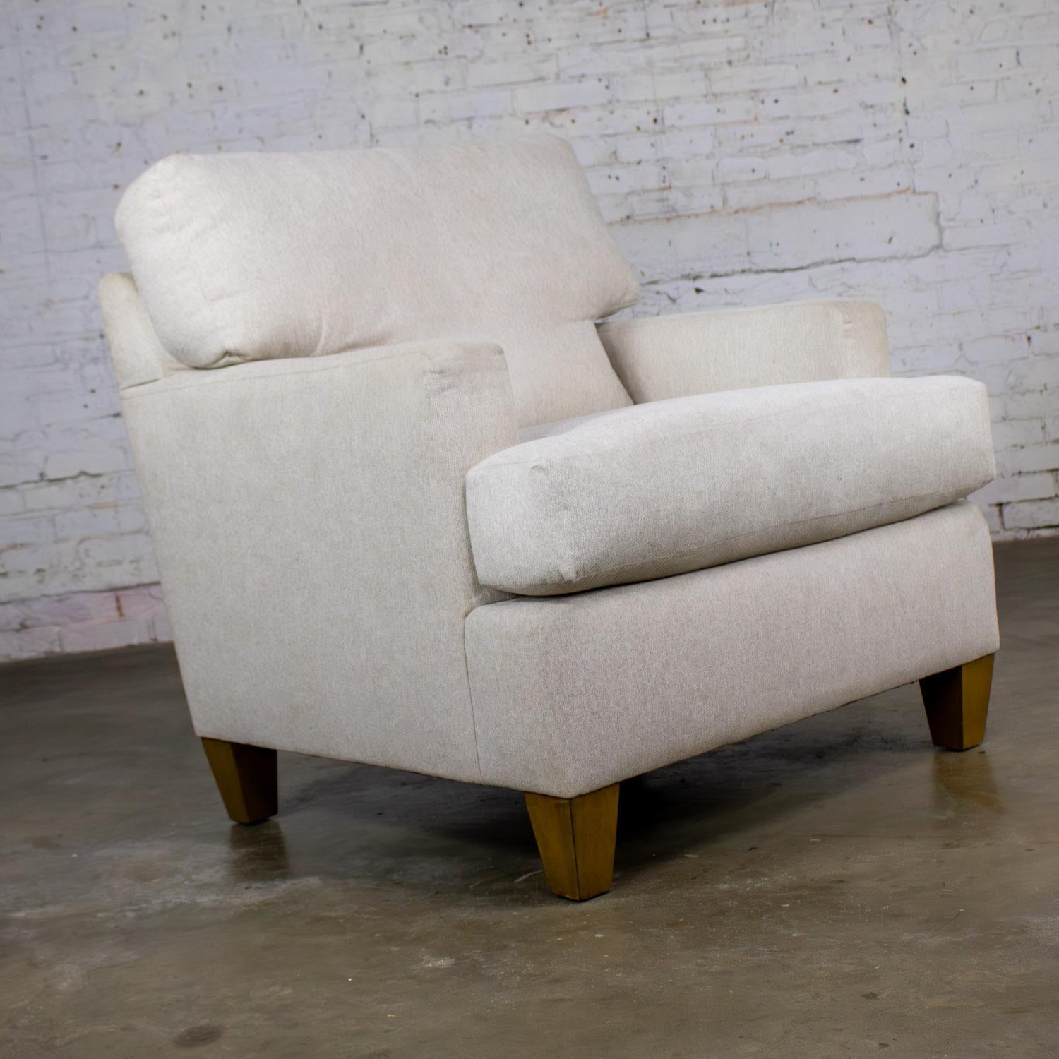 Moderner Lloyd Club- oder Akzentstuhl von Flexsteel, gepolstert mit beigem Tweed-Stoff im Angebot 11