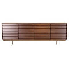 Modern Long low Walnut Sussex Credenza Sideboard By Terence Woodgate