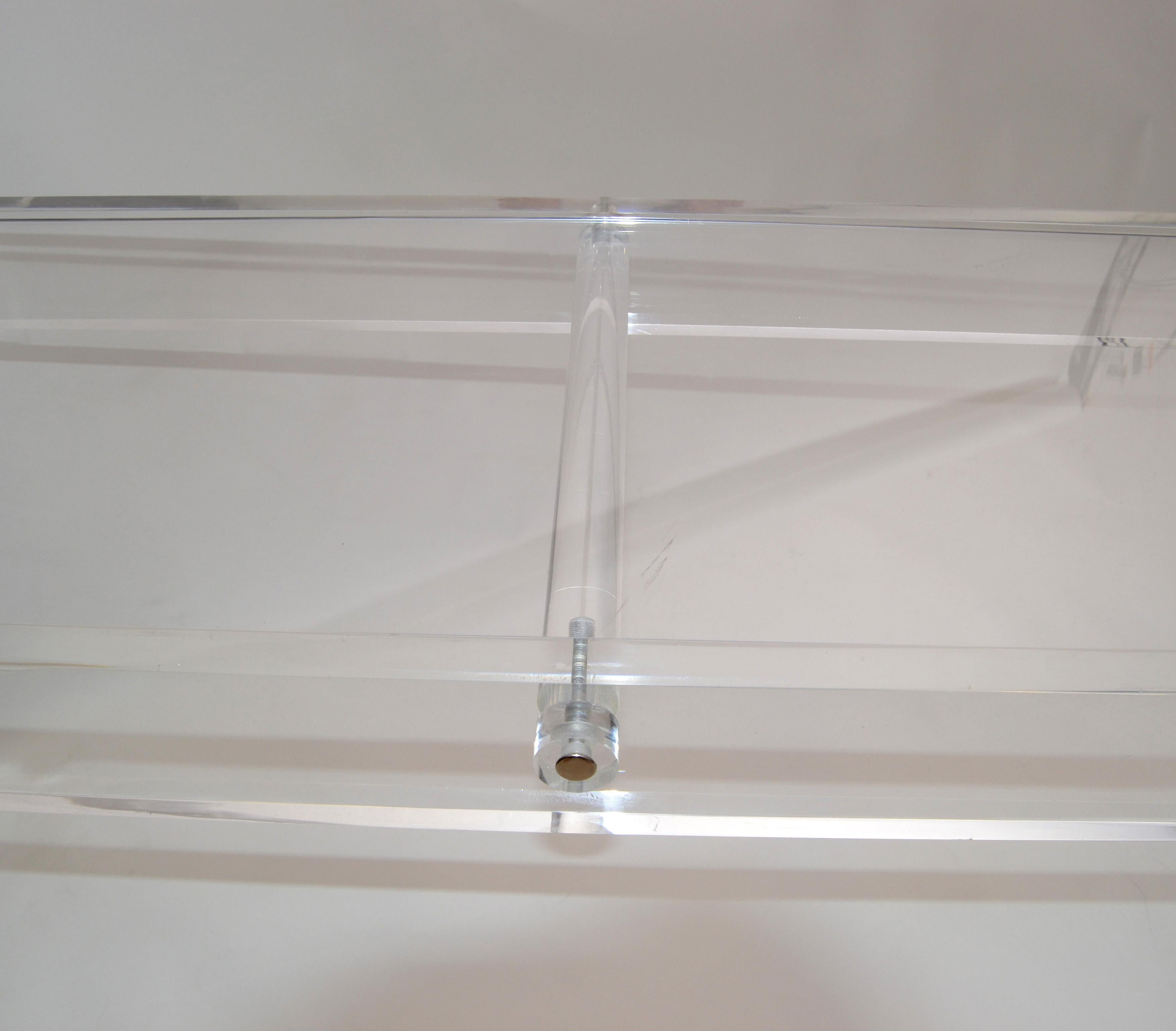Modern Long Transparent Lucite Console, Hallway Table For Sale 3