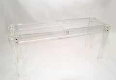Modern Long Transparent Lucite Console, Hallway Table