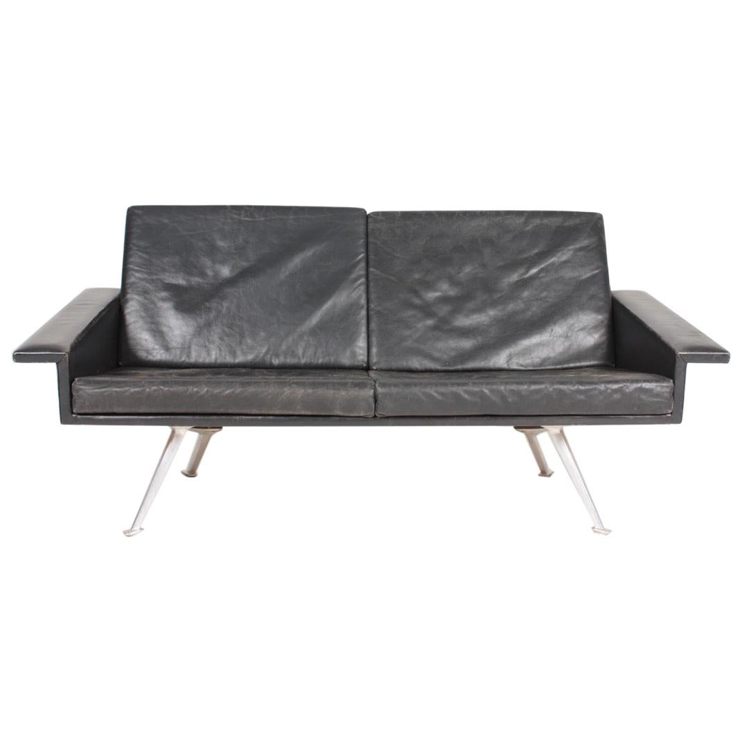 Modern Looking Midcentury Sofa in Patinated Leather, Danish Design, 1960s