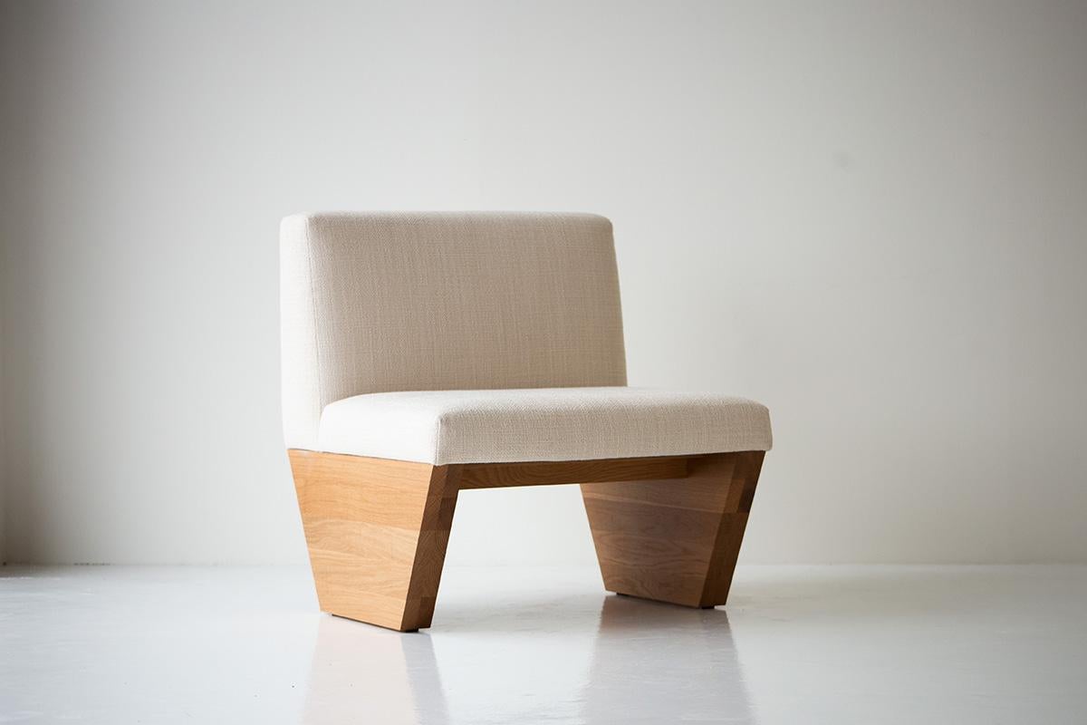 Modern Lotus Side Chair in White Oak For Sale 5