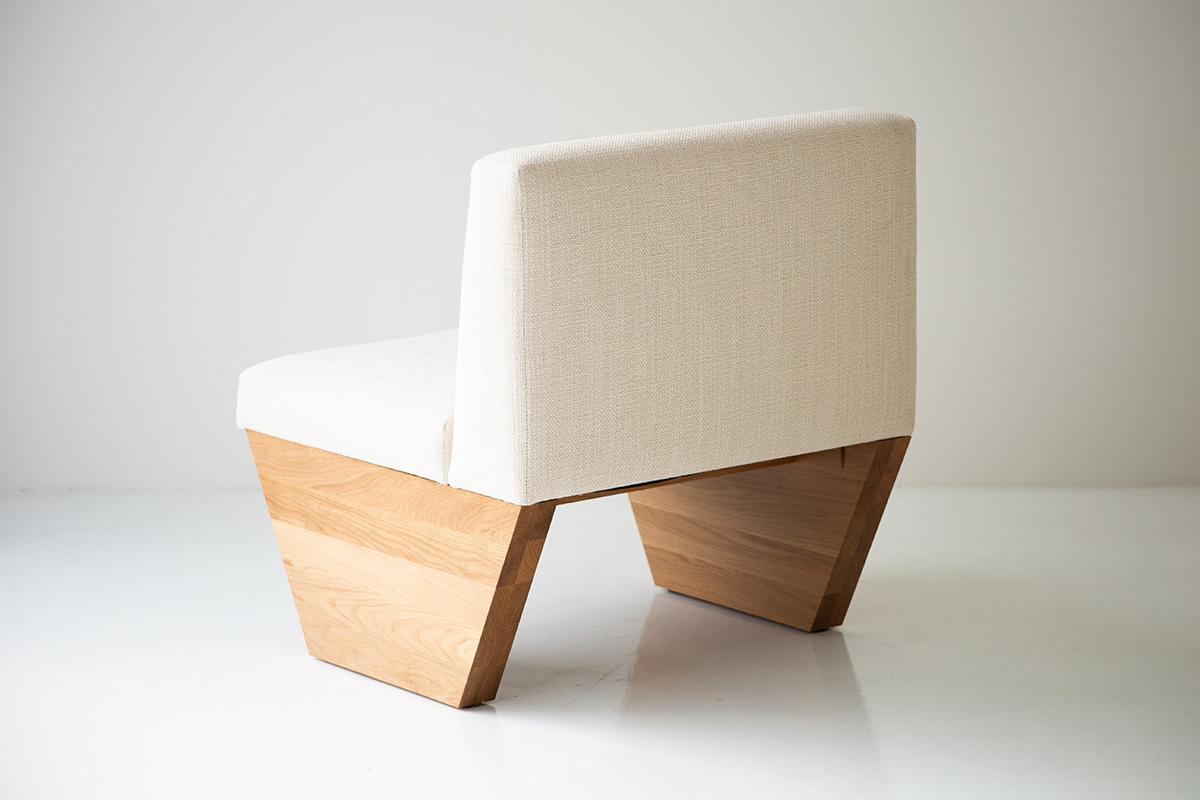 Modern Lotus Side Chair in White Oak For Sale 2