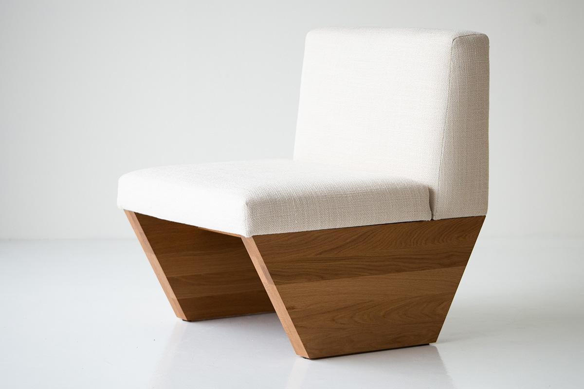 Modern Lotus Side Chair in White Oak For Sale 3