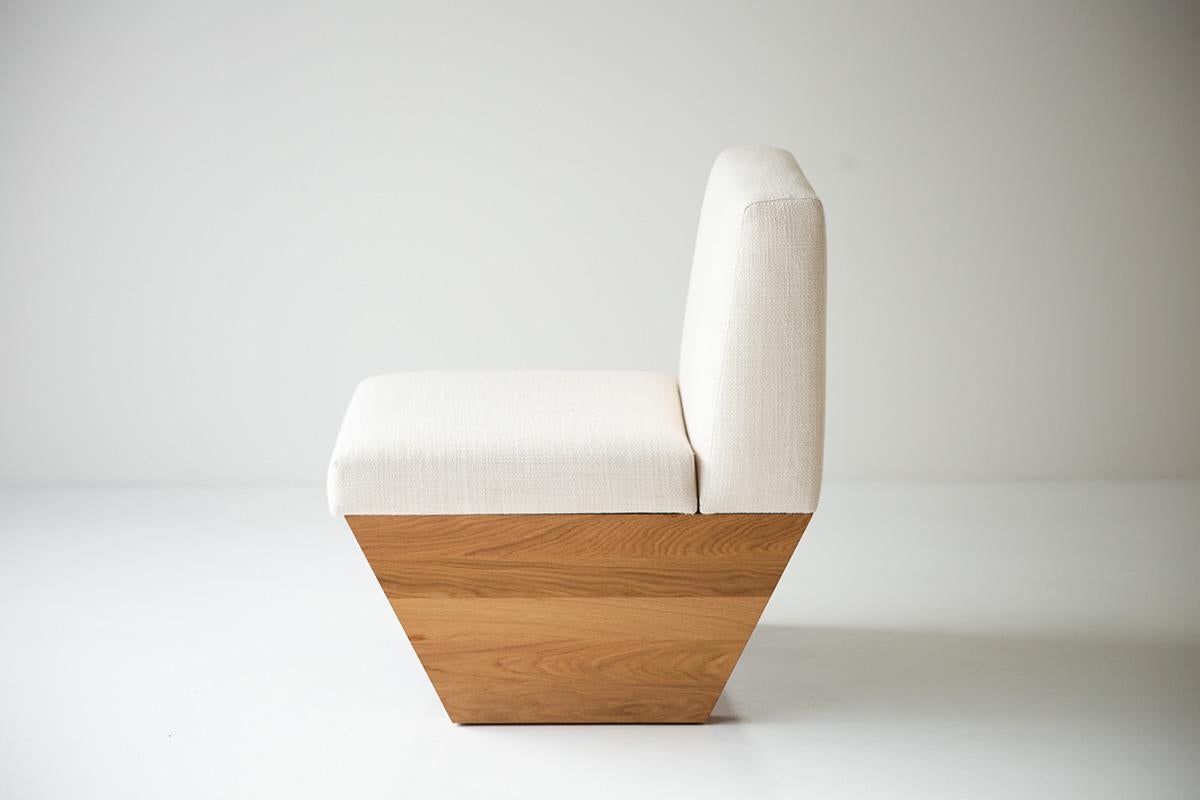 Modern Lotus Side Chair in White Oak For Sale 4